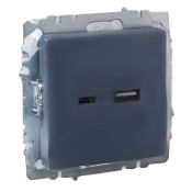 Розетка встраиваемая USB IEK BRITE A+C 18Вт BR-U22-018-K35 РЮ11-1-БрМ маренго