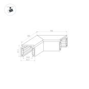 Коннектор угловой MAG-ORIENT-CON-2620-L90 (BK) 036020