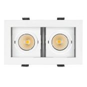 Встраиваемый светильник  18W Белый теплый 024127 CL-KARDAN-S180x102-2x9W 220V IP20 поворотный прямоугольный белый