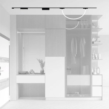 Готовый магнитный набор DENKIRS  30W Белый теплый SET AIR 04 2.4м накладной прямой черный