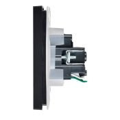Штепсельная розетка встраиваемая IEK FORTE&PIANO 16А FP-R16-16-1-44-K02 FP119 с з/к и шторками с крышкой безвинтовое крепление черный IP44