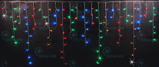 гирлянда БАХРОМА   8W RGB, Rich LED RL-i3*0.5-T/R,  прозрачный провод 3x0.5 м., соединяемая, 220V, 112 Led, IP54, статика