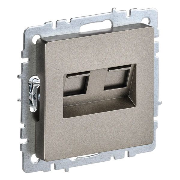 Розетка встраиваемая компьютерная двойная IEK BRITE BR-K20-1-K37 РК10-2-БрШ RJ45 кат.5E шампань