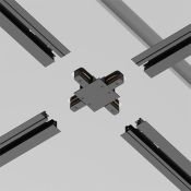 Коннектор Х-образный для однофазного трека TRA002CX-11B Unity встраиваемый черный