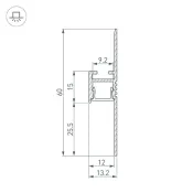 алюминиевый профиль ARH-PLINTUS-FANTOM-2000 BLACK 038550