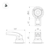 Встраиваемый светильник   9W Белый теплый 047775 MS-RIALTO-TRIMLESS-R40-9W 36deg 220V IP20 круглый под шпаклевку круглый белый/черный