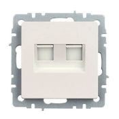 Розетка встраиваемая компьютерная двойная IEK BRITE BR-K20-1-K3 РК10-2-БрЖ RJ45 кат.5E жемчуг
