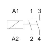 Контактор 25A 230V АС  ST25-20 контакт 2NO, потребляемая мощность 2,2Вт, размер 1 модуль