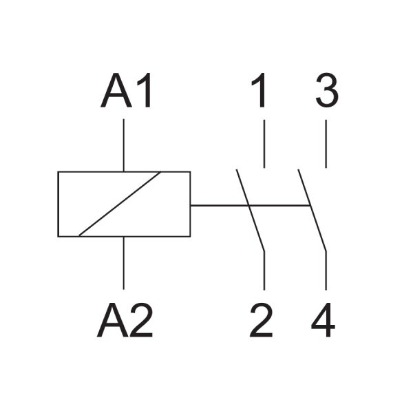 Контактор 25A 230V АС  ST25-20 контакт 2NO, потребляемая мощность 2,2Вт, размер 1 модуль