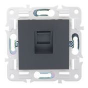 Розетка встраиваемая компьютерная IEK SKANDY SK-K10-1-K48 SK-K01T RJ45 кат.5E титан