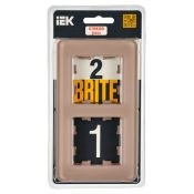 Рамка стеклянная 2 поста IEK BRITE BR-M22-G-41-K97РУ-2-2-Бр дымчатый RE