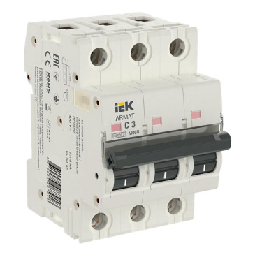 Автоматический выключатель 3-пол. 3А M06N C 6kA AR-M06N-3-C003 ARMAT IEK