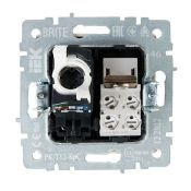 Розетка двойная RJ11+RJ45 кат.5E РК/Т12-БрС сталь BR-KT20-O-1-K46 BRITE IEK