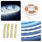 Светодиодная лента Белый COB 24V 10W/m 528Led/метр 00-376 PRO 8мм IP20