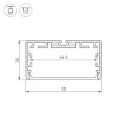 алюминиевый профиль KLUS PLS-LOCK-W50-SMT-2000 ANOD 033772