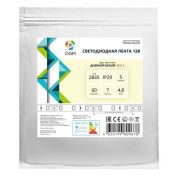 Светодиодная лента Белый дневной 2835 12V  4.8W/m 60Led/метр LSE-247 8мм IP20