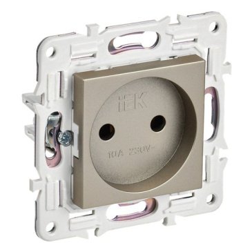 Штепсельная розетка встраиваемая IEK SKANDY 10А SK-R10-10-K37 SK-R02Sh без з/к без шторок шампань