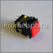 Кнопка ON-ON LED RWD-322 (KD2-21) 3A/250V 6c -чёрно-красная квадр. с подсветкой
