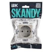 Штепсельная розетка встраиваемая IEK SKANDY 16А SK-R11-16-K37 SK-R05Sh с з/к без з/ш шампань