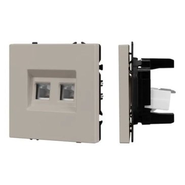 Розетка встраиваемая компьютерная двойная RJ45 кат.6 Arlight 059450 SCT-NOBE-MPC2-SFPL-CA кашемир