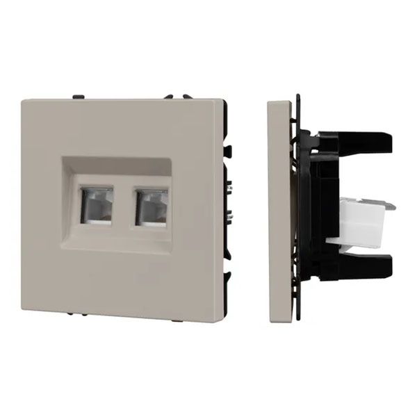 Розетка встраиваемая компьютерная двойная RJ45 кат.6 Arlight 059450 SCT-NOBE-MPC2-SFPL-CA кашемир