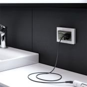 Штепсельная розетка встраиваемая двойная WERKEL 16A 250V W1172208 с/з с защит. крышками и шторками IP44 черный матовый