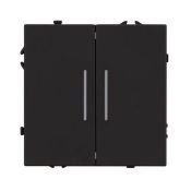 Выключатель встраиваемый двухклавишный проходной 054267 SWT-NOBE-MKP2-SFPL-L-BK (230V, 10A)