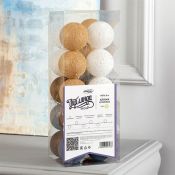 гирлянда НИТЬ Белый теплый с насадками «Клубки кремовые» прозрачная нить, 20 LED, 5м IP20  220 В