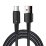 Кабель штекер USB A - штекер Type-C черный 1.0М 6А нейлон со световой индикацией