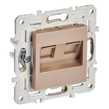 Розетка встраиваемая компьютерная двойная IEK SKANDY SK-K20-2-K98 SK-K04Sa RJ45 кат.6 песочный