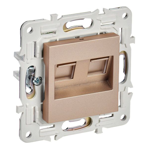 Розетка встраиваемая компьютерная двойная IEK SKANDY SK-K20-2-K98 SK-K04Sa RJ45 кат.6 песочный