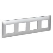 Рамка пластик 4 поста IEK SKANDY SK-M42-K23 SK-F04S серебряный