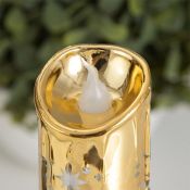 фигурка  светодиодная на батарейках «Свеча Новый год», 3.8х3.8х7.5 см, свечение желтое