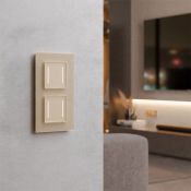 Выключатель встраиваемый двухклавишный с подсветкой сенсорный с Wi-Fi WERKEL W4523011 шампань