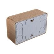 Штепсельная розетка двойная накладная ЭТЮД 16A 250V PA16-008D с/з со шторками сосна