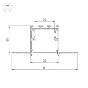 алюминиевый профиль SL-LINIA32-FANTOM-3000 ANOD 036225