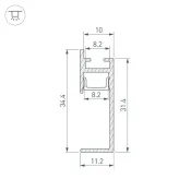 алюминиевый профиль PLINTUS-H35-F-2000 WHITE 043605