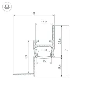 алюминиевый профиль ARH-СEIL-S14-SHADOW-3000 WHITE 045554