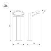 светильник  6W Белый теплый 029982 LGD-EYE-BOLL-H500 220V IP54 фигурный накладной серый