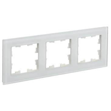 Рамка стеклянная 3 поста IEK BRITE BR-M32-G-31-K01 РУ-3-2-Бр белый матовый