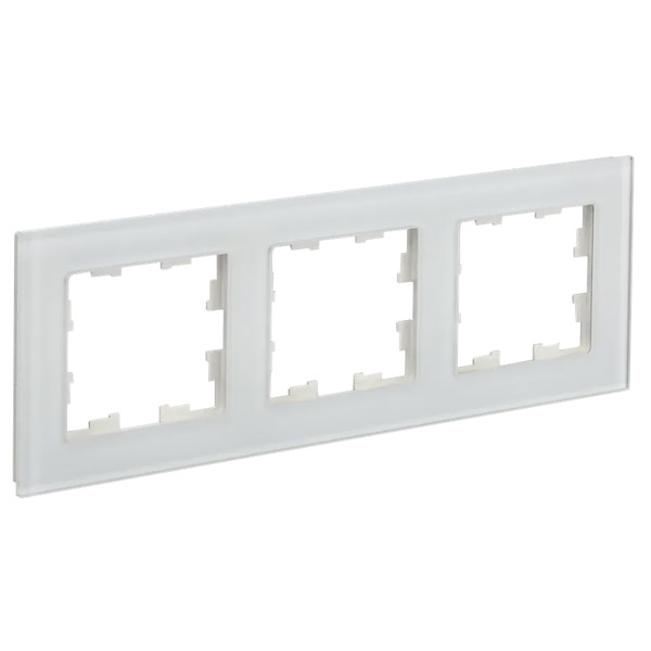 Рамка стеклянная 3 поста IEK BRITE BR-M32-G-31-K01 РУ-3-2-Бр белый матовый