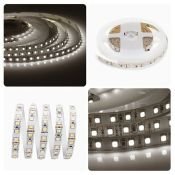 Светодиодная лента Белый теплый 3528 12V  9.6W/m 120Led/метр 00-32 8мм