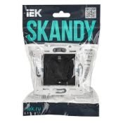 Штепсельная розетка встраиваемая IEK SKANDY 16А SK-R14-16-1-K02 SK-R06B с з/к и шторками безвинтовое крепление черный