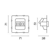 Механизм розетки компьютерной двойной RJ45+RJ45 кат.6 S70