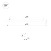 Линейный модульный светильник  25W Белый дневной ALT-LINEAIR-FLAT-UPDOWN-DIM-S2094-600  100deg 220V черный 031470
