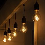 Гирлянда «Ретро белт-лайт» 10 м, IP54, УМС, тёмная нить, шаг 50 см, Е27 (без ламп), 220 V Гирлянда «Ретро белт-лайт» 10 м, IP54, УМС, тёмная нить, шаг 50 см, Е27 (без ламп), 220 V