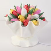 светильник декоративный Букет тюльпанов цветов Белый дневной 6W UL-00009808 ULW-R07 T-4000K-150F-A белое основание розовые листья