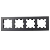 Рамка стеклянная 4 поста IEK BRITE BR-M42-G-31-K02 РУ-4-2-Бр черный матовый