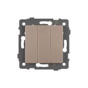 Выключатель встраиваемый трехклавишный непроходной Arlight 049899 SWT-MK03-PL-GD-V золото