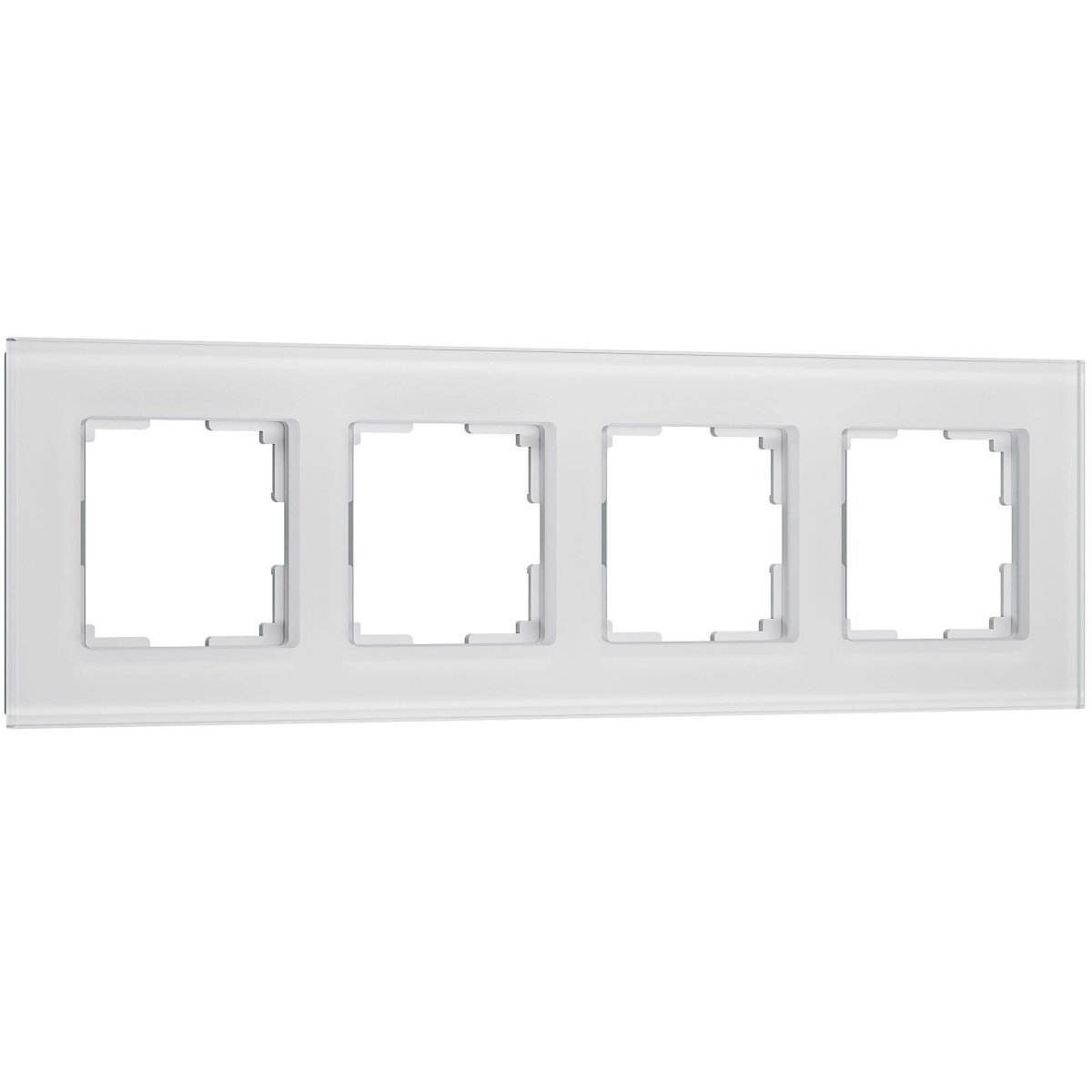 Рамка стеклянная 4 поста WERKEL Senso W0043101 белый